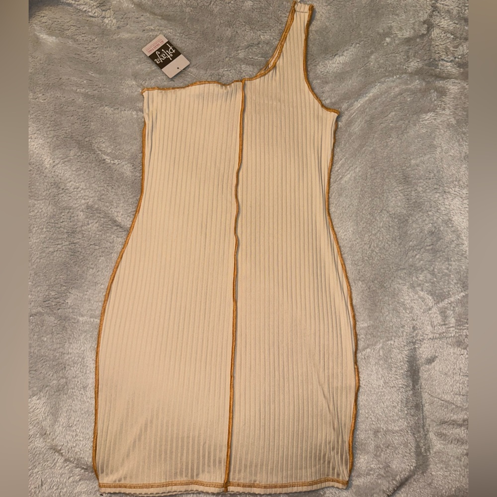 Pitaya Contrast Stitch Ribbed Bodycon dress